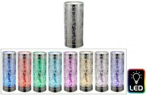 Silver Leaf Style LED Oil Burner Lamp, Aluminium