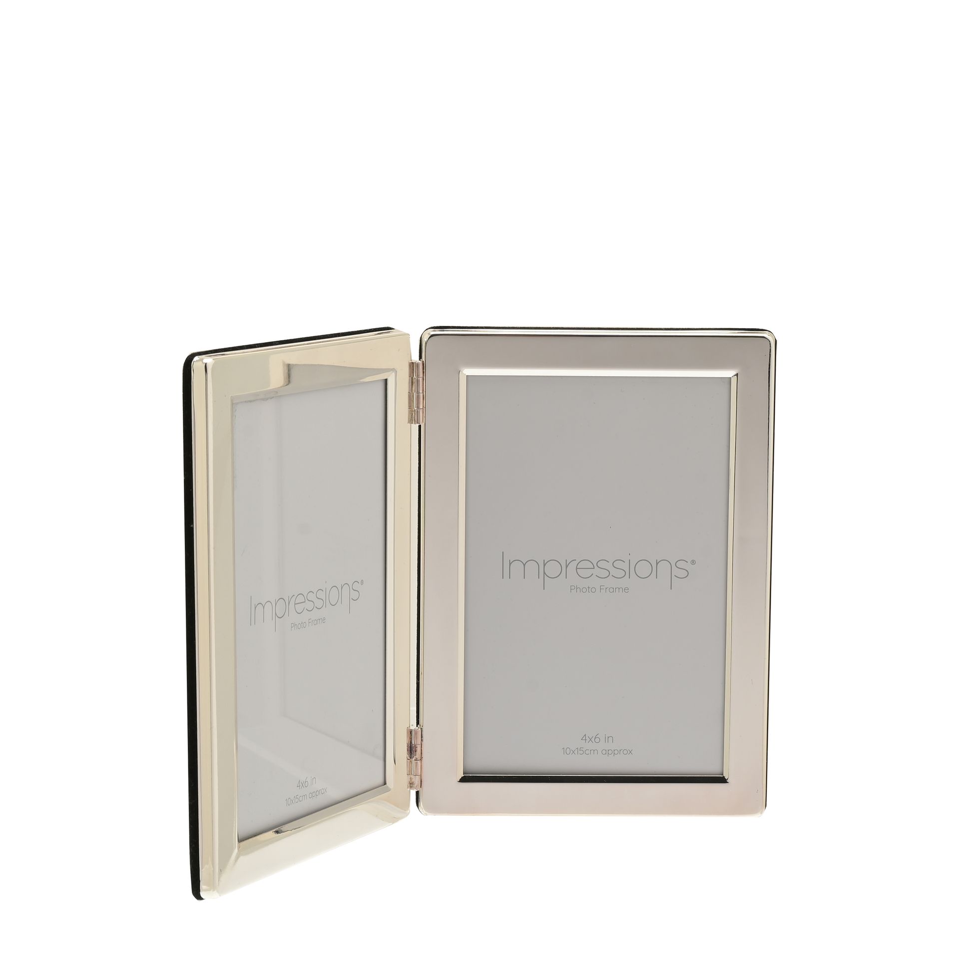 Impressions Silverplated Double Hinged Photo Frame – 4″ x 6″