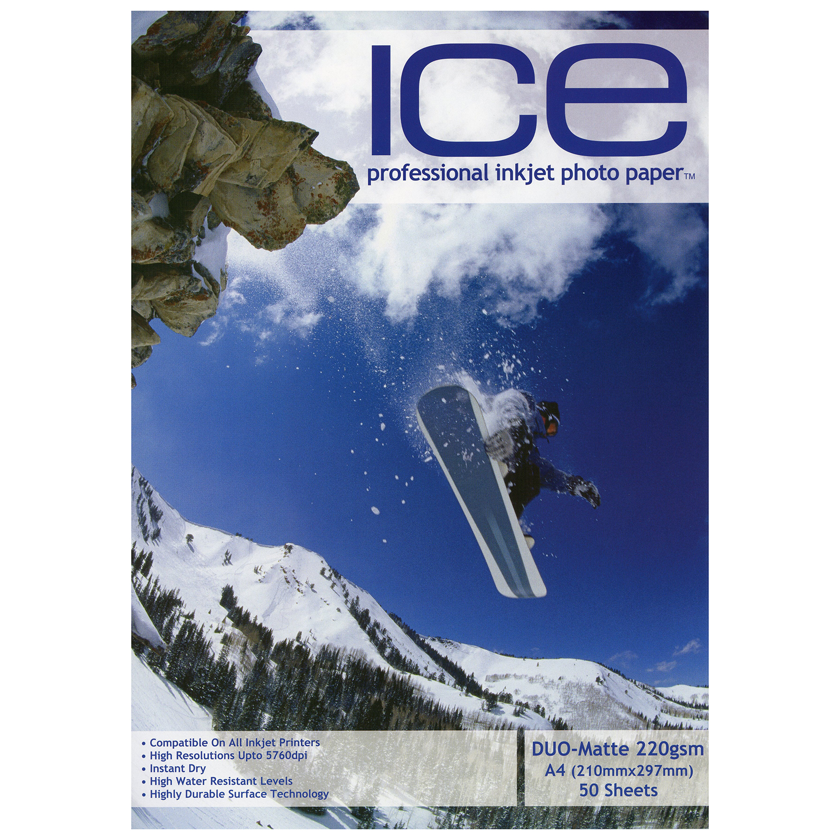 Ice Professional A4 Duo Matte Inkjet Photo Printing Paper – 220gsm – 50 Sheets