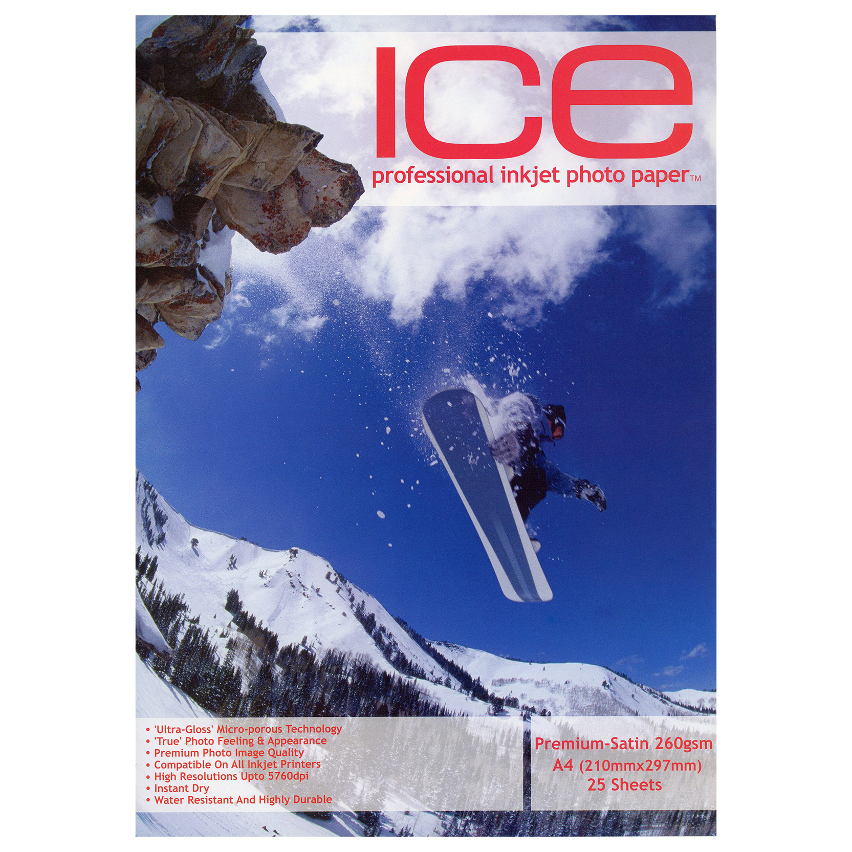 Ice Professional A4 260gsm Resin Coated Satin Photo Paper- 25 Sheets