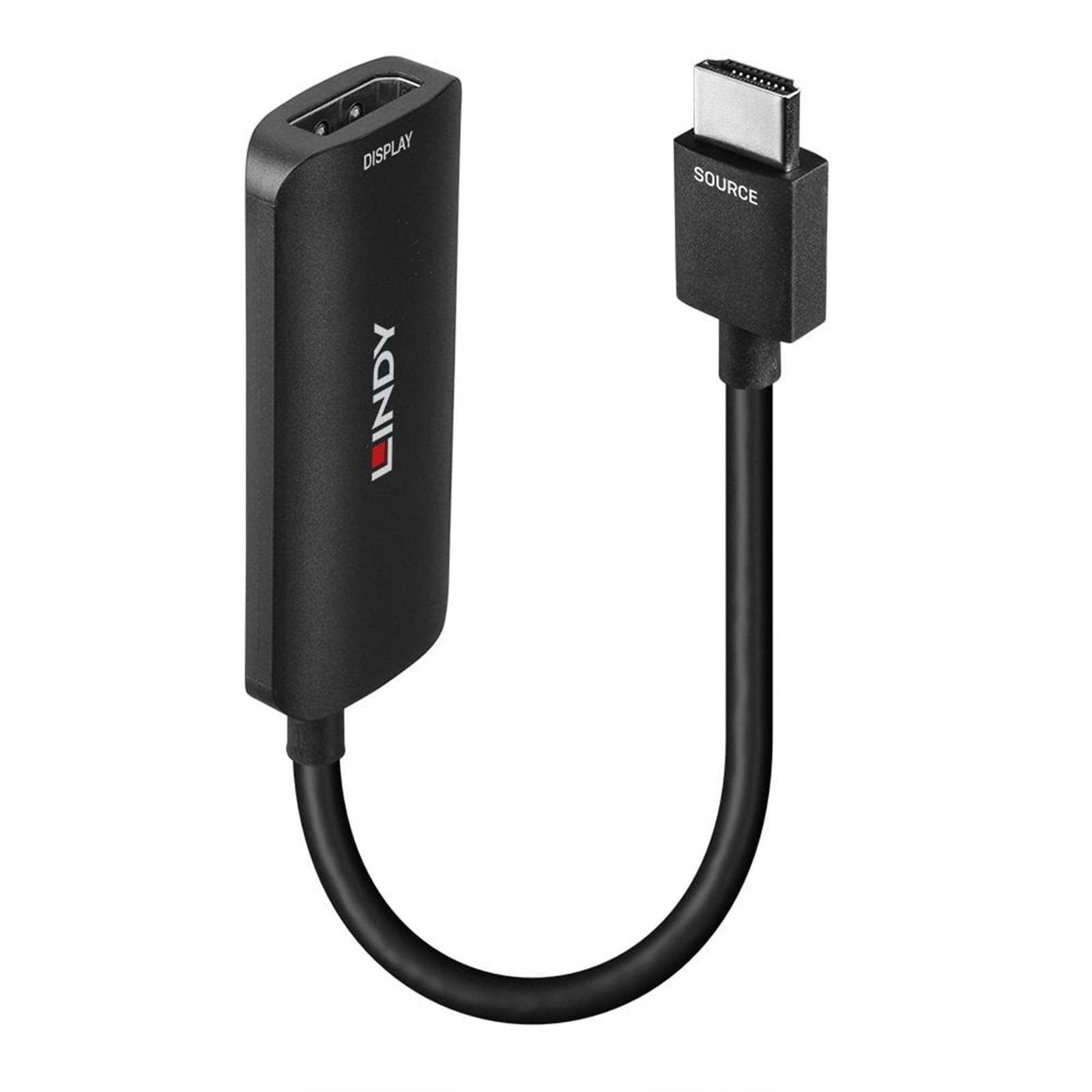 Lindy 38327 0.16m HDMI (M) 2.0 To DisplayPort (F) 1.2 USB Powered 3840×2160@60Hz Adapter Cable – Black