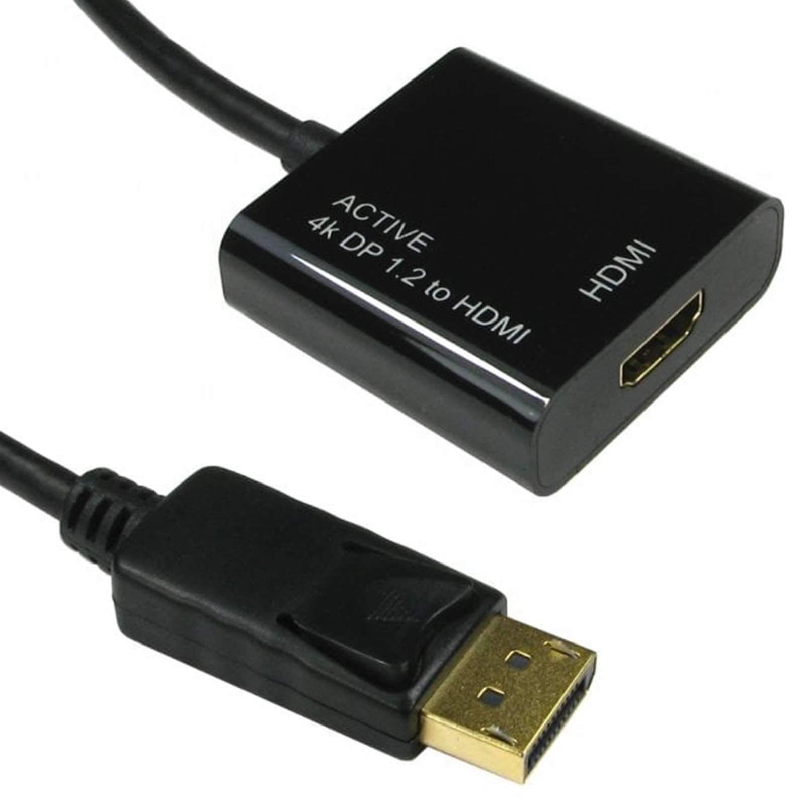 Newlink DisplayPort (Male) to HDMI (Female) Active Adaptor Cable, AMD/ATI Eyefinity, 3D, 4k x 2k, HDCP v1.3, Black