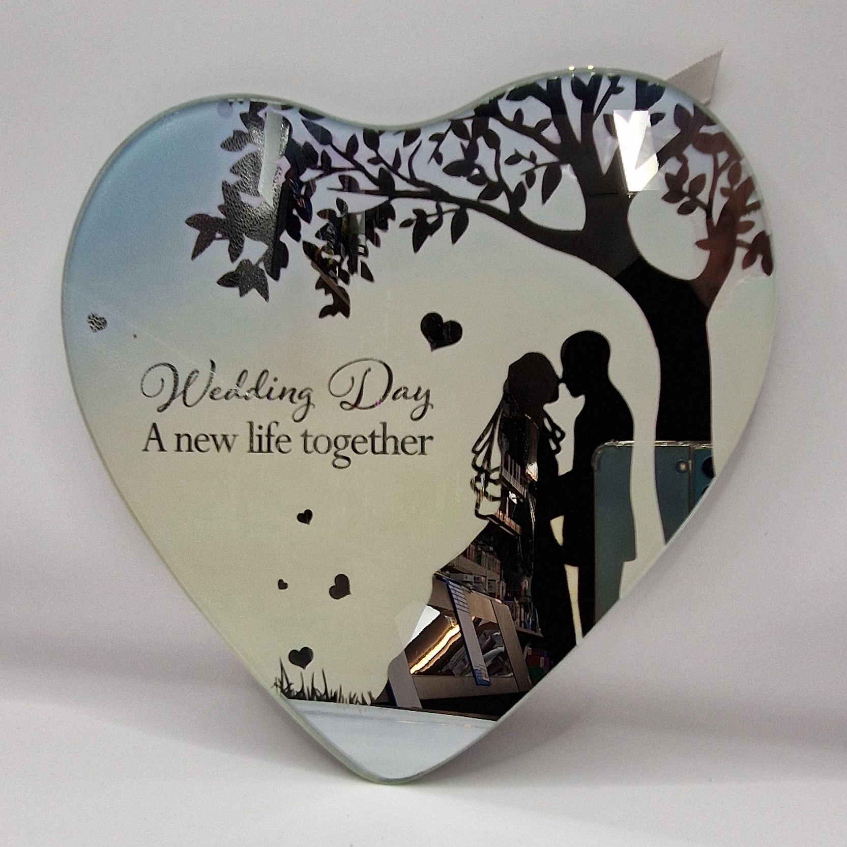 Reflections From The Heart Mirrored Hanging Plaque – Wedding Day