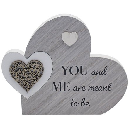 Double Heart Plaque – You And Me Are Meant To Be