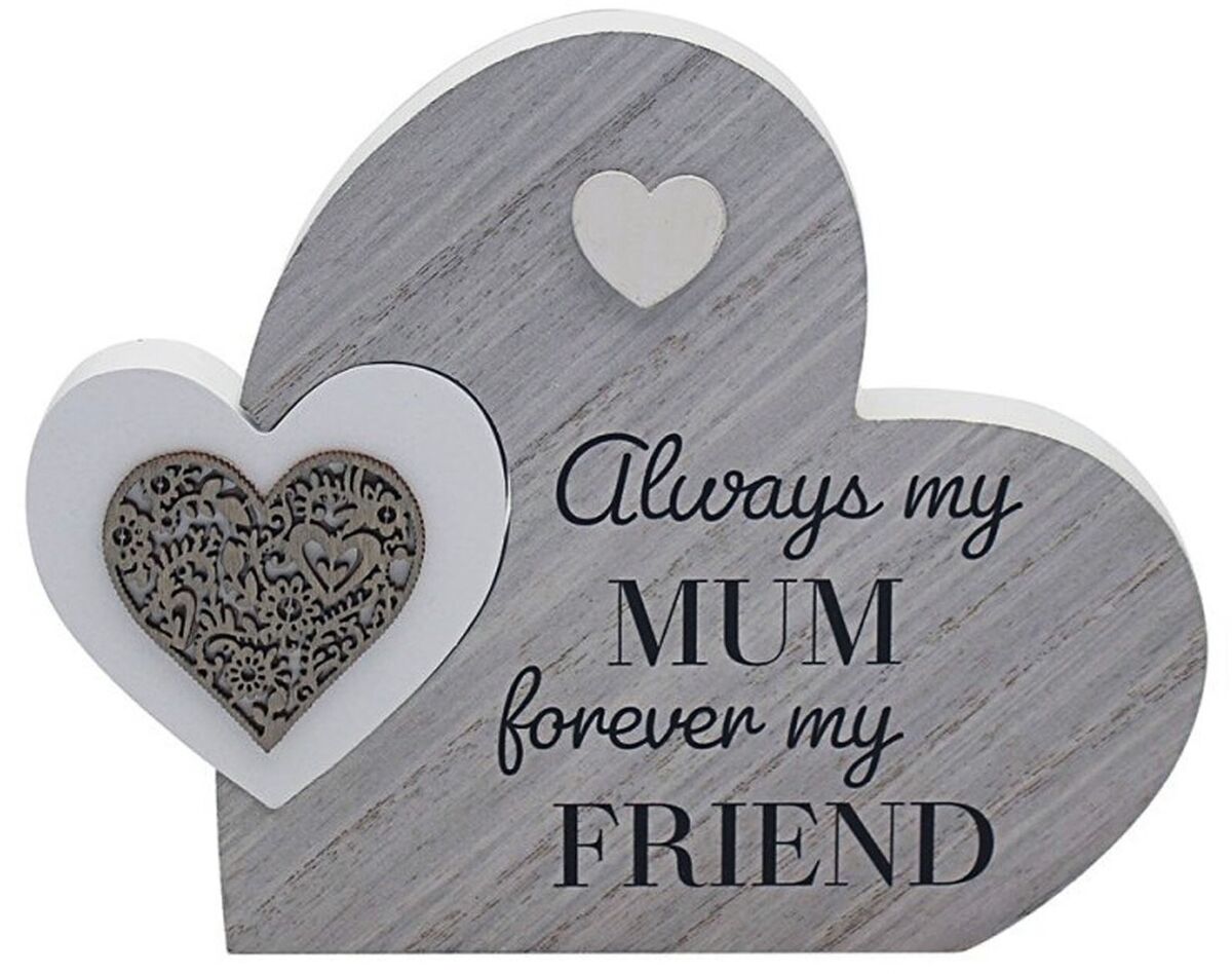 Double Heart Plaque – Always My Mum Forever My Friend