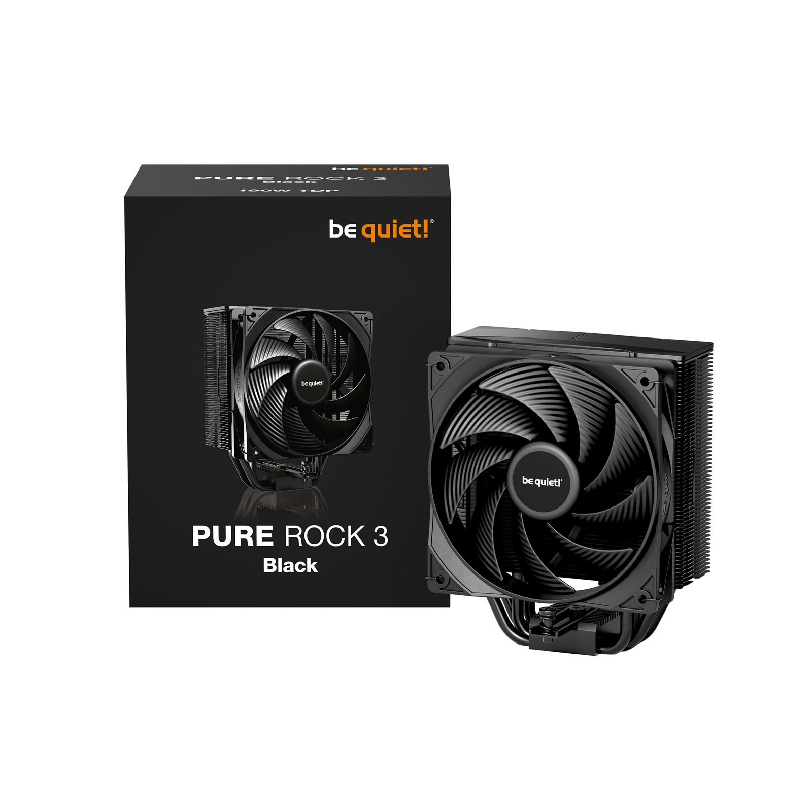 be quiet! Pure Rock 3 CPU Cooler, Universal Socket, Pure Wings 3 PWM Fan, 2000RPM, only 31.2dB(A) at maximum fan speed, 190W TDP, 3-year manufacturer’s warranty