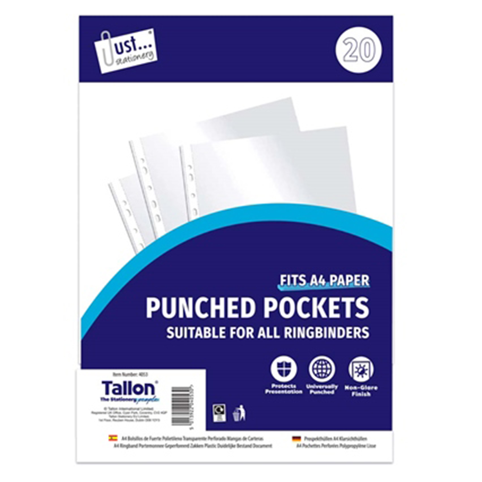 20 Clear plastic Punched pockets