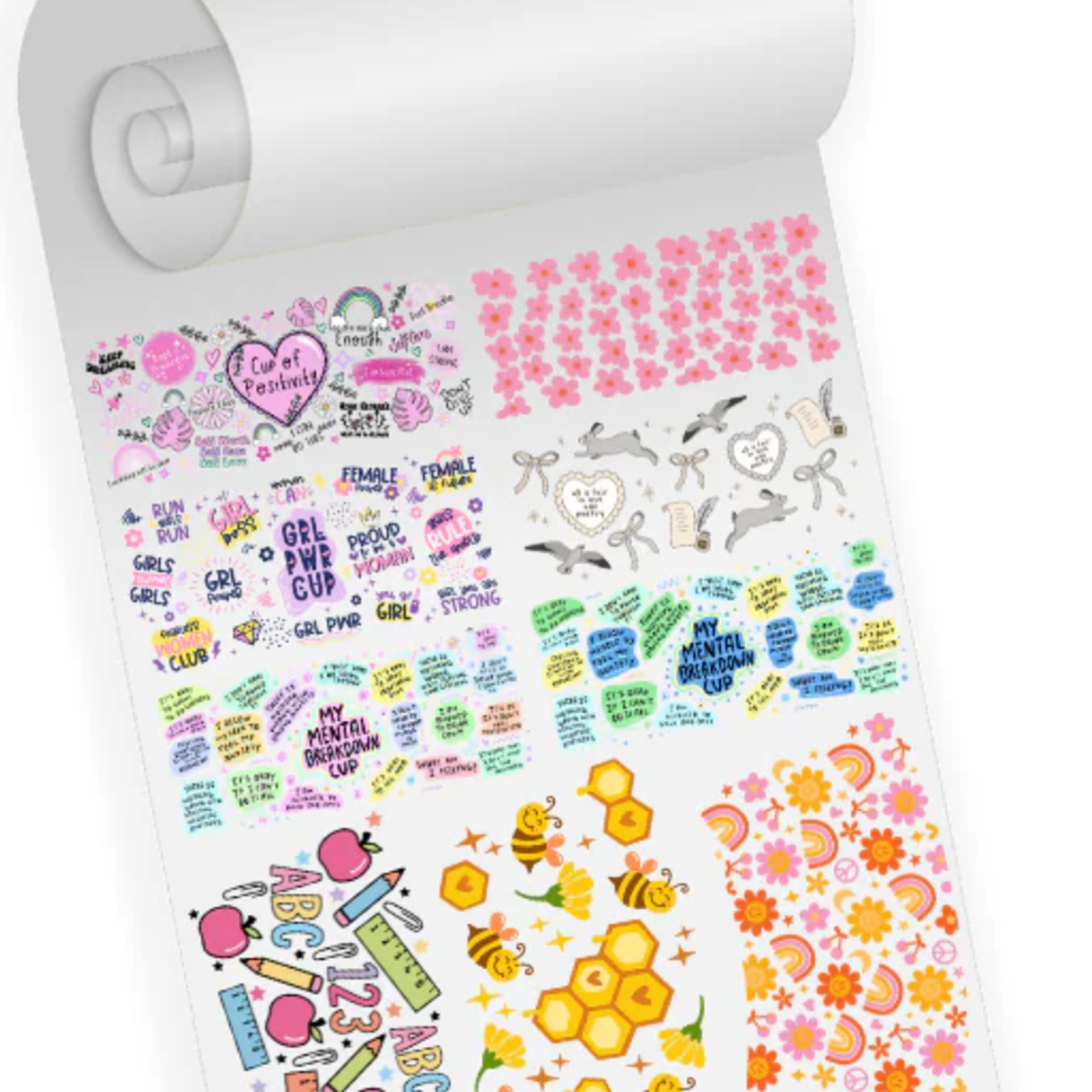 DTF UV 3D PRINTED STICKER GANG SHEET 56X100CM