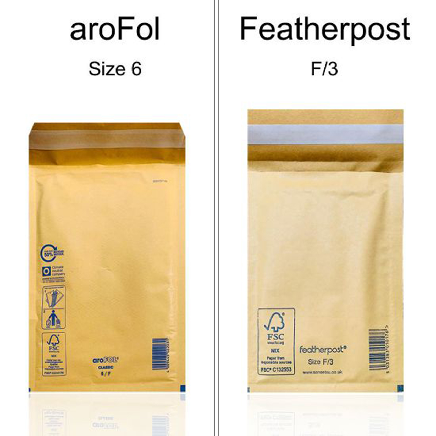 aroFol / Featherpost Padded Envelope Mailer Gold F/3 – 340 x 220 mm