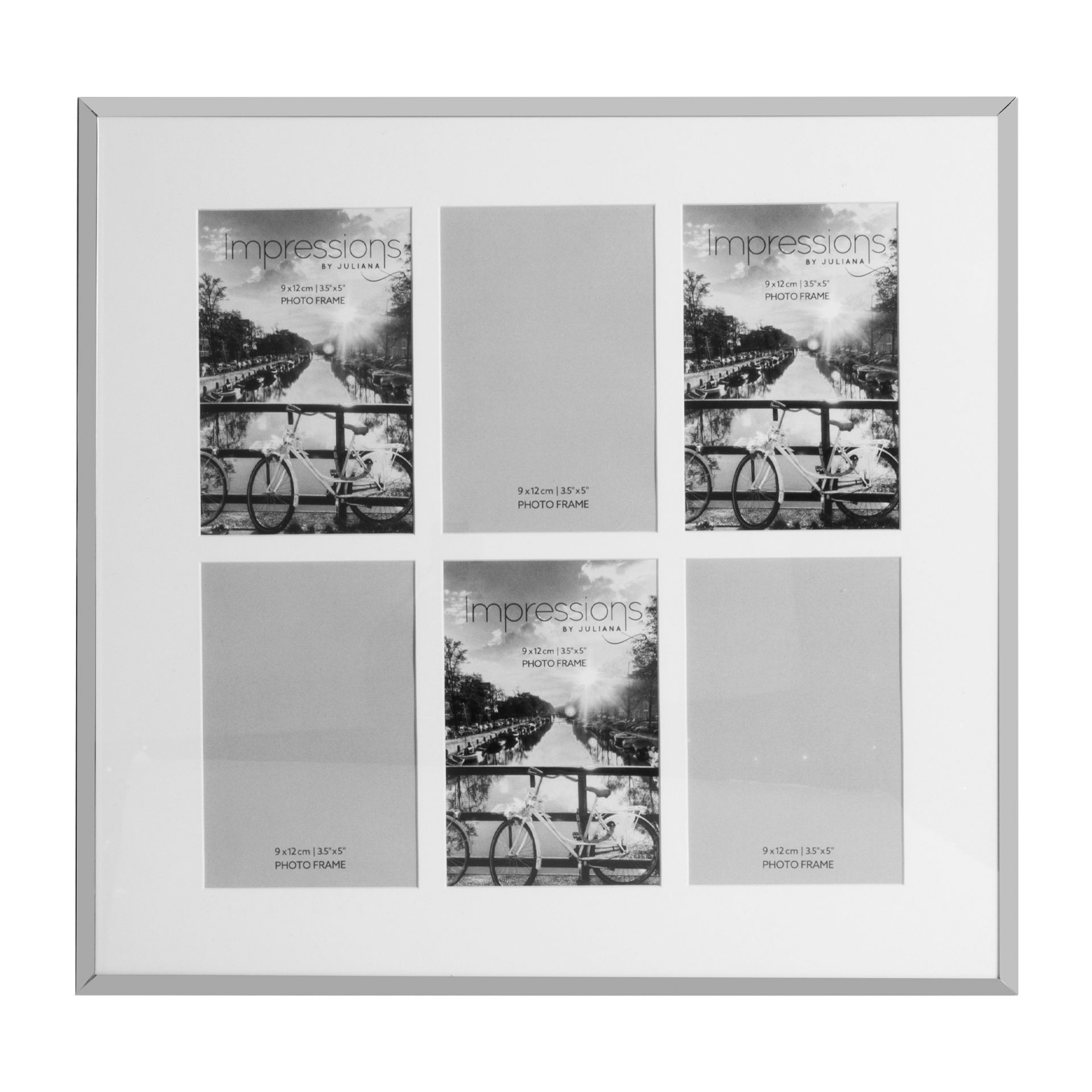 3.5″ x 5″- Impressions Nickel Plated Photo Frame 6 Apertures