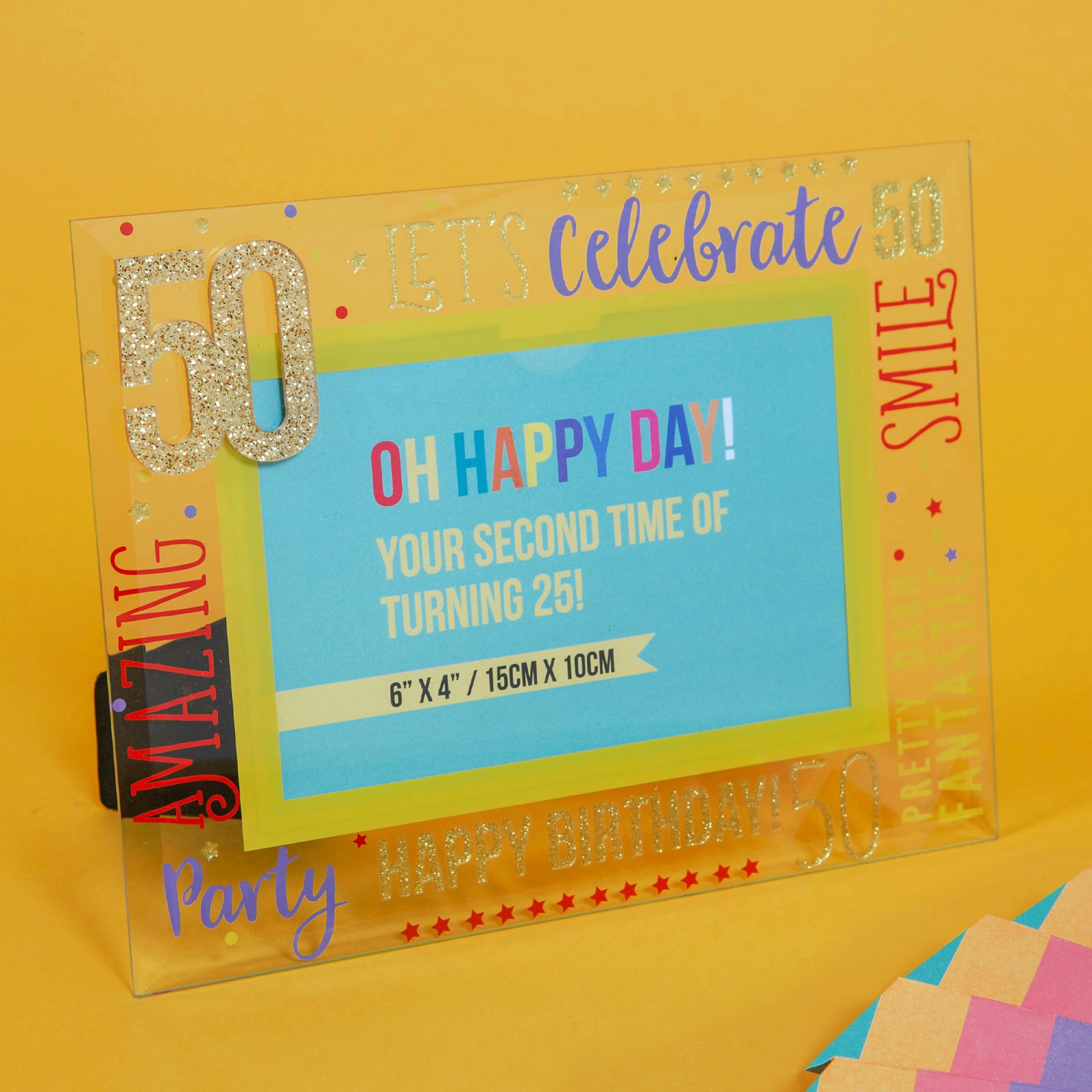 6″ x 4″ – Oh Happy Day! Glass Photo Frame – 50