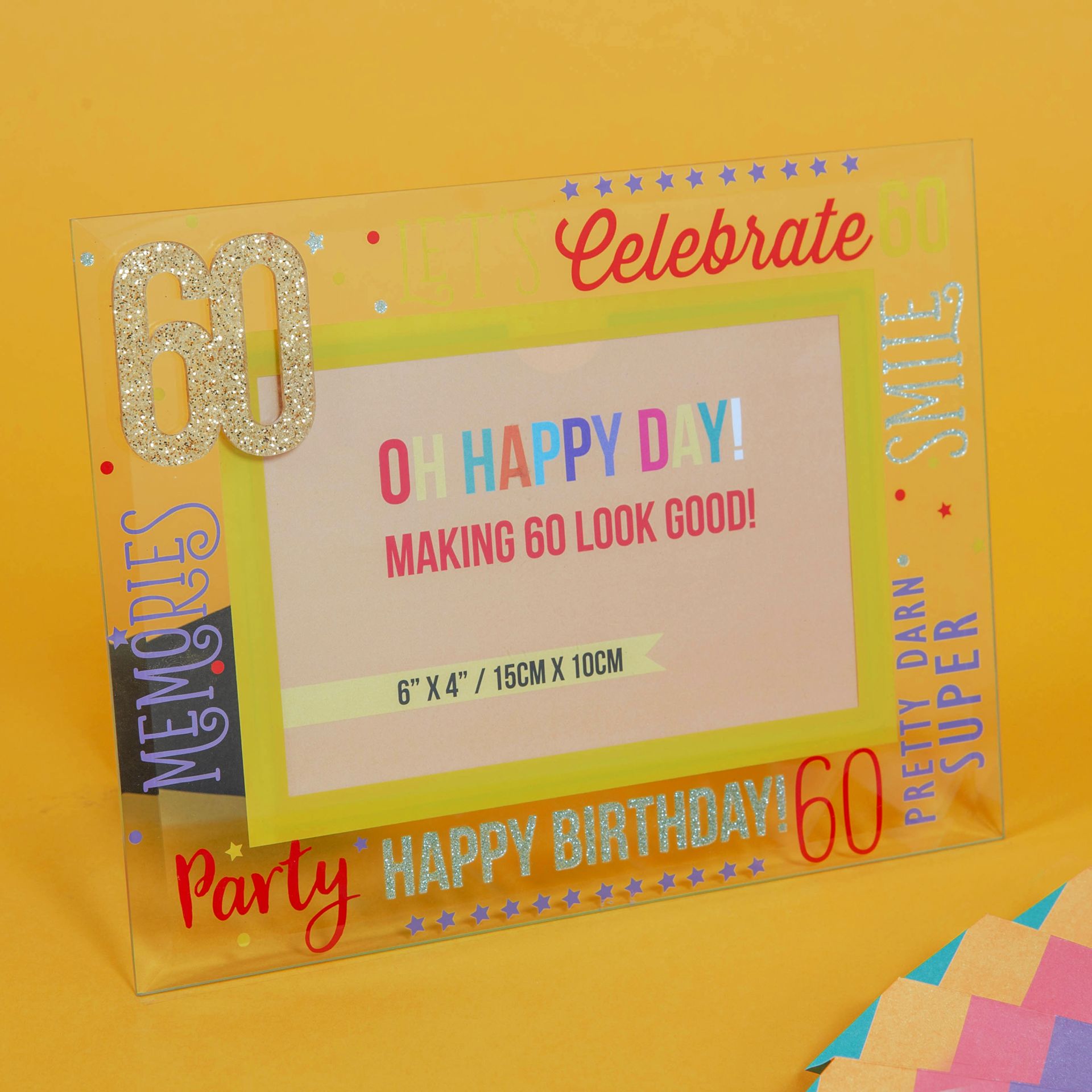 6″ x 4″ – Oh Happy Day! Glass Photo Frame – 60