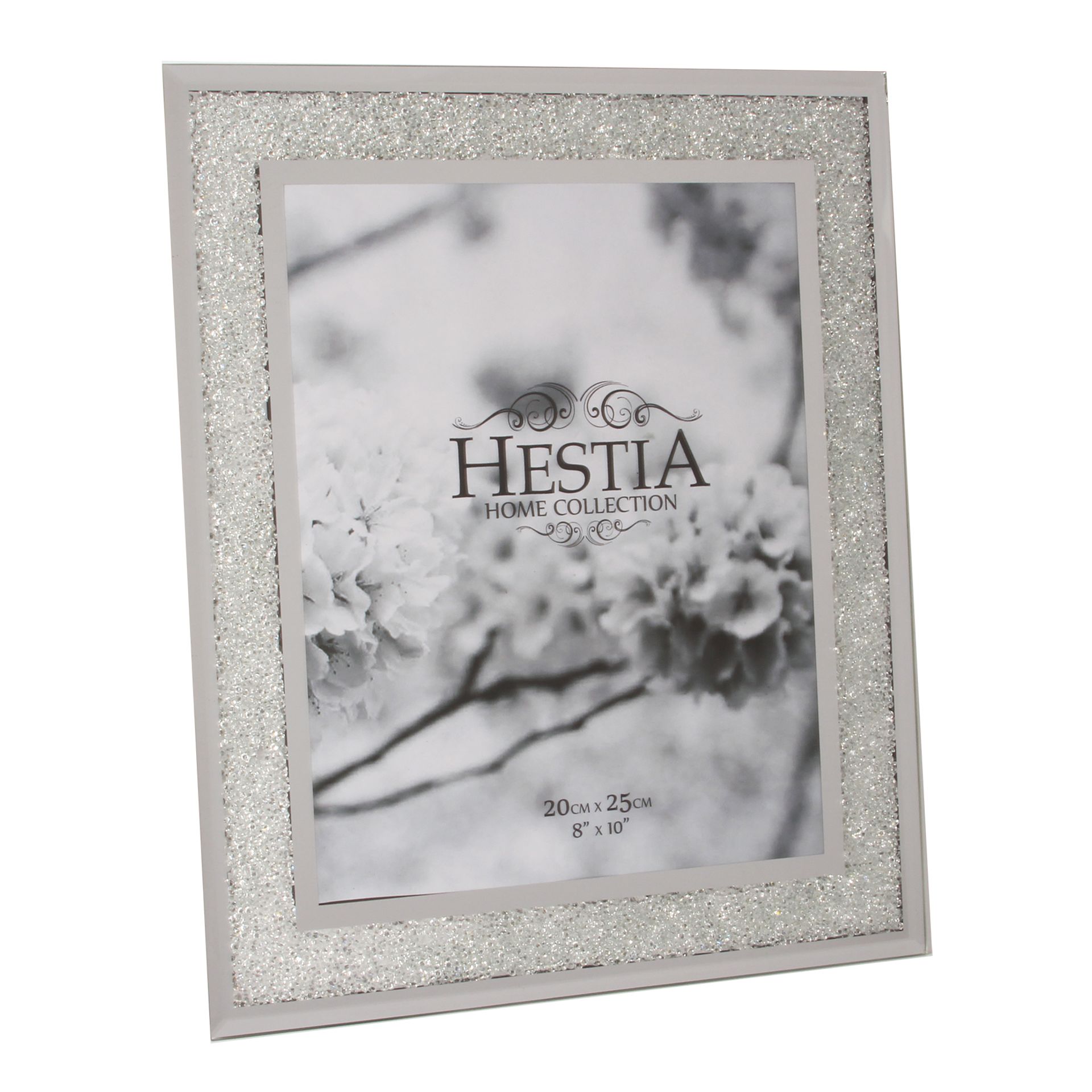 8″ x 10″ – HESTIA® Mirrored Photo Frame with Crystal Inlay