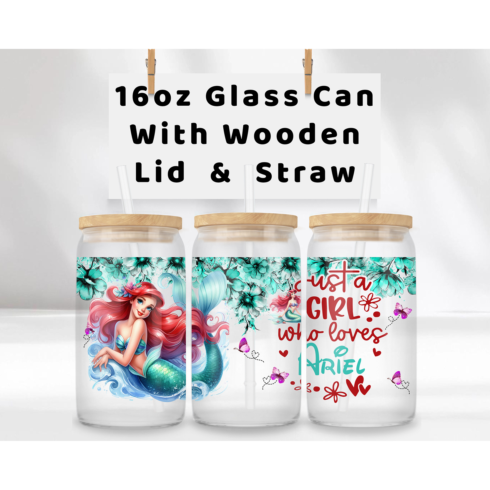16oz Glass Can Tumbler Characters