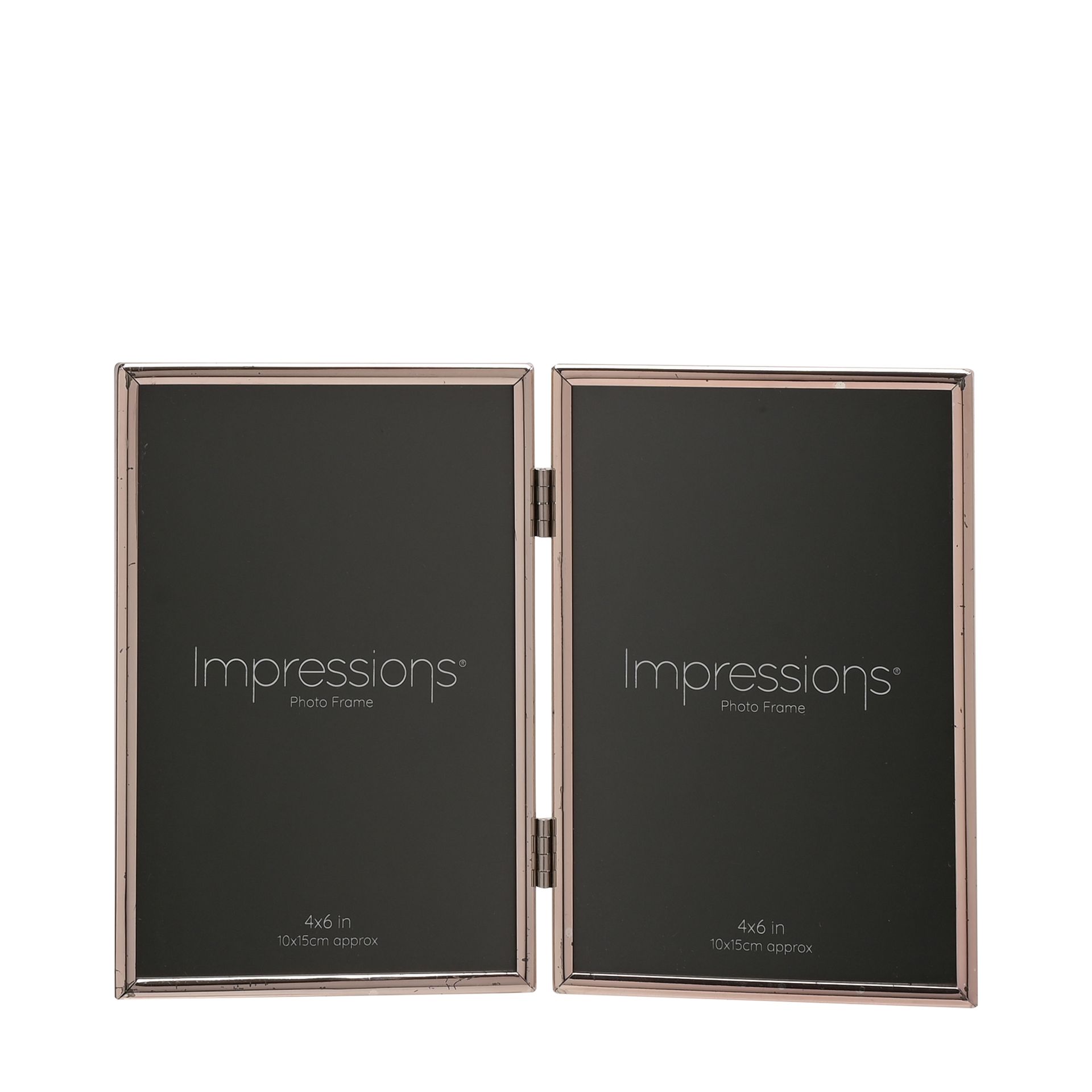 Impressions Silver Plated Thin Double Portrait Frame 4″ x 6″
