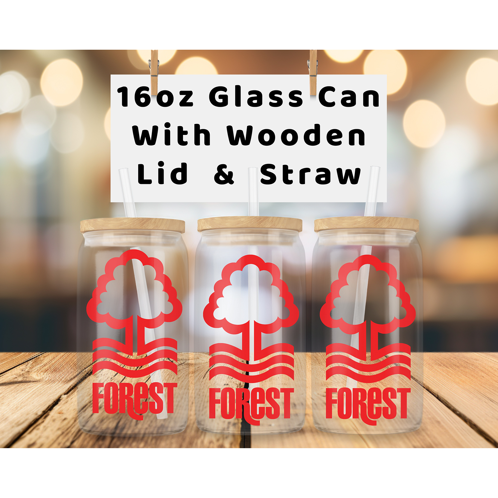 Nottingham Forest FC Glass Can Tumbler 16oz