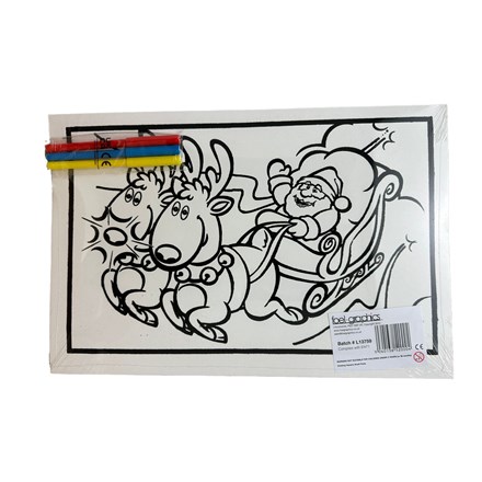 MEDIUM FELT COLOURING BOARD – SANTA WAVE